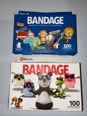 2 pack Kids Adhesive Bandages - White and Blue - 200 count